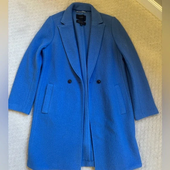 J. Crew Vibrant Blue Wool Teddy Jacket - Picture 2 of 6